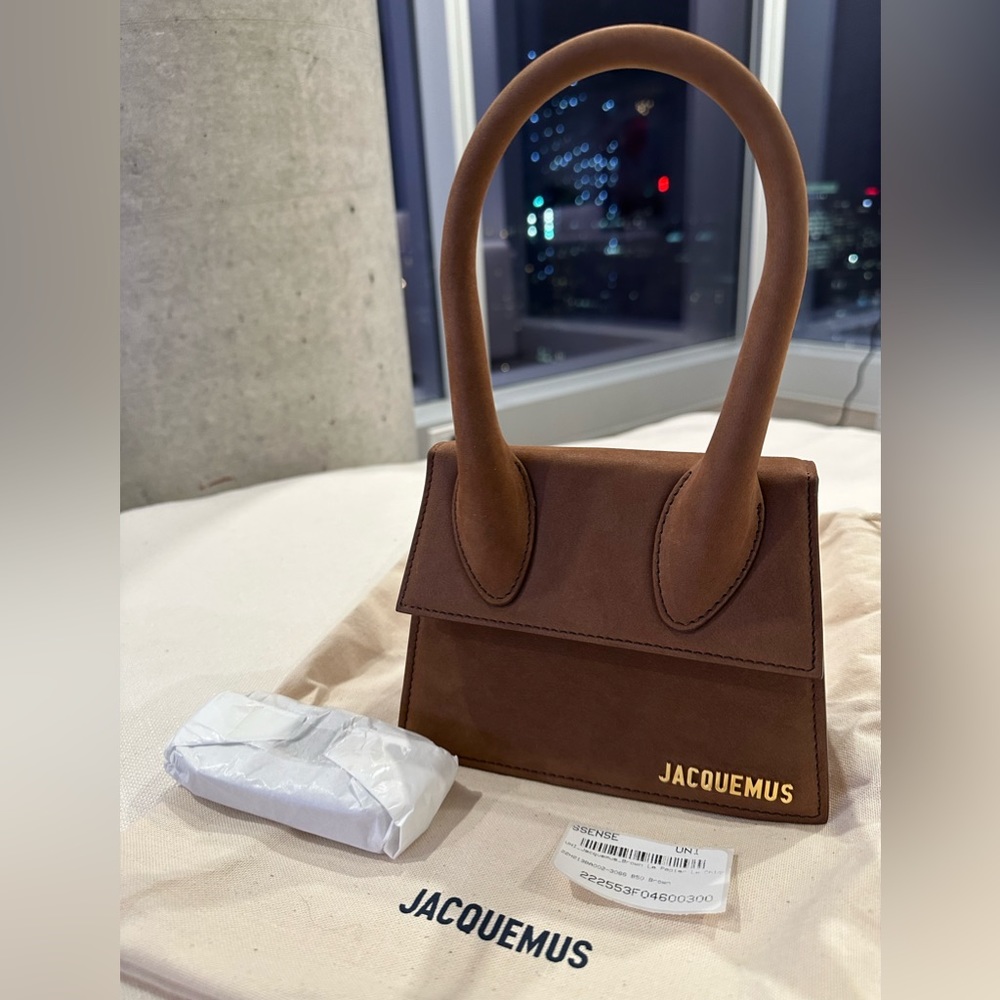 Brand new Jacquemus Brown Le Papier 'Le Chiquito Moyen' Top Handle Bag